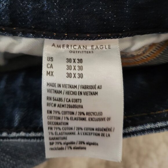 AMERICAN EAGLE Men's Slim Straight Jeans 30 x 30 - Picture 4 of 5